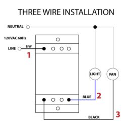 Zing Ear MW-201 Ceiling Fan Wall Control 3 Speed with Light Switch