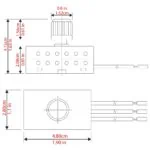 Zing Ear ZE-03-1 rotary light dimmer switch - dimensions