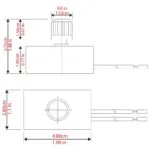 Zing Ear ZE-03 lamp dimmer switch - dimensions