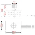 Zing Ear ZE-03A rotary light dimmer switch - dimensions