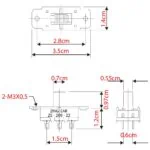 Zing Ear ZE-209-22 Reverse Fan Switch - Dimensions