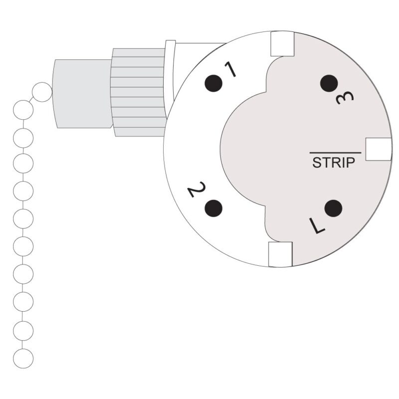 Zing Ear ZE268S6 3 Speed 4 Wire Ceiling Fan Pull Chain Switch