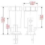 Zing Ear ZE-301B lamp holder - Dimensions