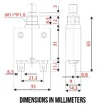 Zing Ear ZE-700-15 Circuit Breaker - Dimensions